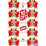 AXE SPORTSWEAR Kırmızı 10 Çift Çocuk & Bando & Pandomim & Gösteri & Merasim Eldiveni & 23 Nisan & 19 Mayıs