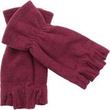 Axe Sportswear Unisex Bordo Renk Kışlık Bileği Lastikli Parmaksız Kesik Yarım Parmak Termal Polar Eldiven - Standart
