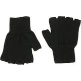 Axe Sportswear Unisex Çocuk Parmaksız Kesik Yarım Parmak Kışlık Örme Triko Eldiven 9 - 15 Yaş - Siyah