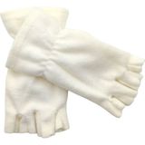 Axe Sportswear Unisex Ekru Renk Kışlık Bileği Lastikli Parmaksız Kesik Yarım Parmak Kışlık Termal Polar Eldiven - Standart