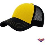 Axe Sportswear Unisex Yazlık Önü Süet Arkası Fileli Ayarlanabilir Tokalı Kasketli Beyzbol Kep Şapka - Standart - Sarı