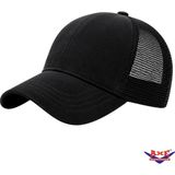 Axe Sportswear Unisex Yazlık Önü Süet Arkası Fileli Ayarlanabilir Tokalı Kasketli Beyzbol Kep Şapka - Standart - Siyah