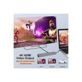 Axe Tools 8 Port Ethernet Sd Usb Type C Hub Hdmı Giriş Mac ile uyumlubook Chromebook Huawei Laptop Uyumlu Metal Çevirici