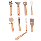 Axe Tools 9 Parça Ahşap Saplı Lux Çelik Başlıklı Mutfak Çeyiz Seti - Special Mutfak Ekipman Takımı