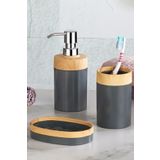 Axe Tools Bambu Görünümlü Limpia 3lü Banyo Seti Plastik