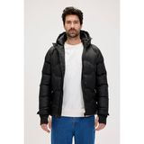 Axel Siyah Erkek Kapüşonlu Mont - 2XL