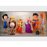 Axelon Taş Devri Karakterleri Dekoratif 8 Adet Figür Seti - Fred, Barney, Wilma, Betty, Pebbles, Bambam, Bebek Kedi, Dino