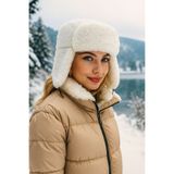 Axesoire 12806 Klipsli Peluş Beyaz Pilot Şapka Bere