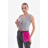 Axesoire NWC-006 İçi Kadife Astarlı Fuşya Mini Peluş Çanta