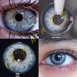 Axhara Newyork Retina Bluegray / Hareli Renkli Gri Göz Kirpik Lens / Yıllık Kullanım Için Doğal Renkli Seçenek