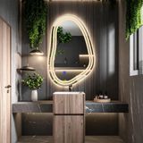Axira Led'li Lazer Kumlamalı Lavabo & Banyo Aynası (Dokunmatik Sensörlü) günışığı ledli 70 x 45