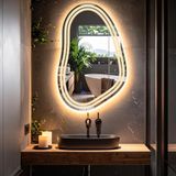 Axira Led'li Lazer Kumlamalı Lavabo & Banyo Aynası (Dokunmatik Sensörlü) günışığı ledli 80 x 50