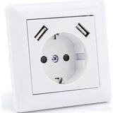 Axis Sıva Altı Topraklı Priz 16A + 2 USB 2,3A - 1 Adet