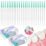 AxiyanX 450PCS İnterdental Fırçalar ve Diş İpi Seçtikleri 2'si 1 arada, Dişler için Çift Kafa Fırça Seçimleri, Yetişkinler için Yumuşak İnterdental Kürdan, Plastik kürdan, Tek Kullanımlık Diş İpi
