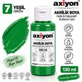 Axiyon Art Akrilik Boya 130 ml Yeşil – Su Bazlı Hobi ve Dekoratif Boya