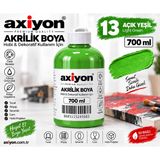 Axiyon Art Akrilik Boya 700 ml Açık Yeşil – Su Bazlı Hobi ve Dekoratif Boya