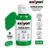 Axiyon Art Akrilik Boya 75 ml Yeşil – Su Bazlı Hobi ve Dekoratif Boya