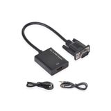 Axle Vcom Cg597 Vga Erkek To Hdmi Dişi+Aux Siyah Dönüştürücü