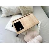 Axolotl Folding Solak Telefon ve Tablet Bölmeli Katlanır Ayaklı Laptop Sehpası - 55X35X25 - Safir Meşe