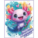 AXOLOTL SKETCHBOOK FOR DRAWING: Mix media sketch book: Blank Unlined Pages for Doodling and Sketching • 8.5x11 size • 120 sheets