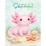 Axolotl Sketchbook – Pastel Green Watercolor Cover | Cute Axolotl Drawing Book, 100 Pages, 8.5 x 11, Sketch Pad for Kids, Girls, Teens & Artists: ... for Drawing, Doodling, Art & Creativity