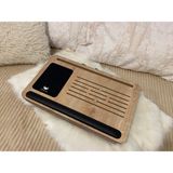 Axolotl Solak Telefon ve Tablet Bölmeli Minderli Laptop Sehpası Notebook Bilgisayar Çalışma Masası - Y: 12 cm D: 30 cm G: 55 cm - Meşe