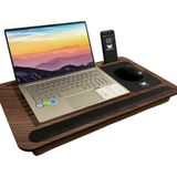 Axolotl Telefon Ve Tablet Bölmeli Minderli Laptop Sehpası Notebook Bilgisayar Çalışma Masası, Antik Meşe