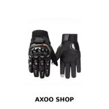 AXOO SHOP Motosiklet Eldiveni Avuç Içi Korumalı Dokunmatik Uzun Siyah TSE 13594 Sertifikalı motorcu eldiveni