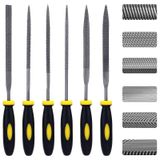 Axroad Mall İğne törpü seti, 6 parça, saplı mini karbon çelik törpü seti, düz/düz/yarı yuvarlak/kare/yuvarlak/üçgen, metal, ahşap, cam, plastik için uygundur (küçük)