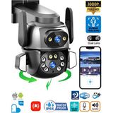 AXWER Dual Lens 360° Wifi Waterproof Ip Güvenlik Kamerası 1080P Video Çözünürlüğü Siyah Renk