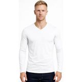 AXXEL Erkek Beyaz Pamuklu Likralı Süprem Uzun Kollu T-shirt-D236