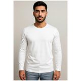 AXXEL Erkek Beyaz Pamuklu Likralı Süprem Uzun Kollu T-shirt-D240