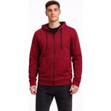Axxel Erkek Bordo 2 Iplik Fermuarlı Kapüşonlu SWEATSHIRT-W1084