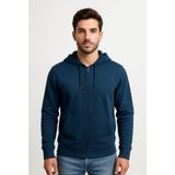 Axxel Erkek İndigo Fermuarlı Kapüşonlu SWEATSHIRT-W1084