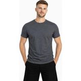 Axxel Erkek Koyu Gri Melanj Kısa Kollu Pamuk T-SHIRT-D405 - 2XL
