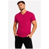 AXXEL Erkek Koyu Pembe Pamuk Likralı Süprem Kısa Kollu-T-shirt-D231
