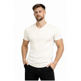 AXXEL Erkek Krem Pamuk Likralı Süprem Kısa Kollu-T-shirt-D231