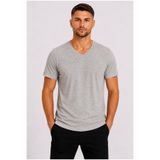 Axxel Erkek Toprak Melanj Pamuklu V Yaka Kısa Kollu T-SHIRT-D804