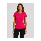 AXXEL Kadın Fuşya Pembe Likralı Süprem Slim Fit T-shirt-D232