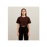 AXXEL Kadın Koyu Kahve Kısa Kollu Oversize T-shirt-d814