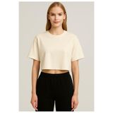 AXXEL Kadın Krem Kısa Kollu Oversize T-shirt-d814