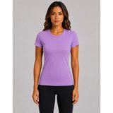 AXXEL Kadın Mor Likralı Süprem Slim Fit T-shirt-D232