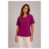 AXXEL Kadın Pembe Jakarlı Kısa Kollu T-shirt-D771