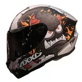 Axxıs Draken Baker Siyah-Gri-Kırmızı Fullface Kask (Siyah+Şeffaf Camlı)