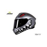 Axxıs Draken Forza Siyah-Gri Fullface Kask (Siyah+Şeffaf Camlı) - 2XL - Mat Siyah - Gri