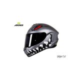 Axxıs Draken Forza Siyah-Gri Fullface Kask (Siyah+Şeffaf Camlı)