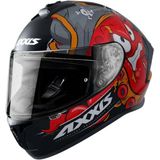 Axxıs Draken Garglen Mat Siyah-Kırmızı Fullface Kask - Mat Siyah - Kırmızı