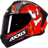 Axxıs Draken Garglen Mat Siyah-Kırmızı Fullface Kask (Siyah+Şeffaf Camlı) - Mat Siyah - Kırmızı