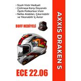 Axxis Draken S Jolly / Mat Gri Full Face Motosiklet Kaskı Siyah Vizör Hediyeli - 2XL