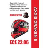 Axxis Draken S Jolly / Mat Kırmızı Full Face Motosiklet Kaskı Siyah Vizör Hediyeli - 2XL
